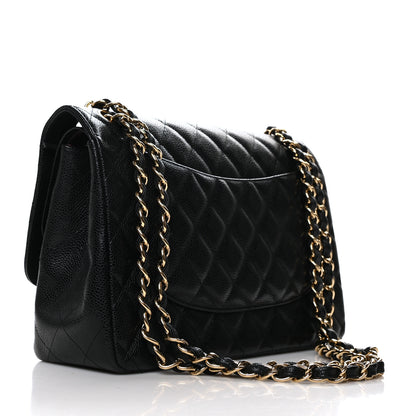 Chanel Caviar Quilted Jumbo Double Flap Black 3 of 10