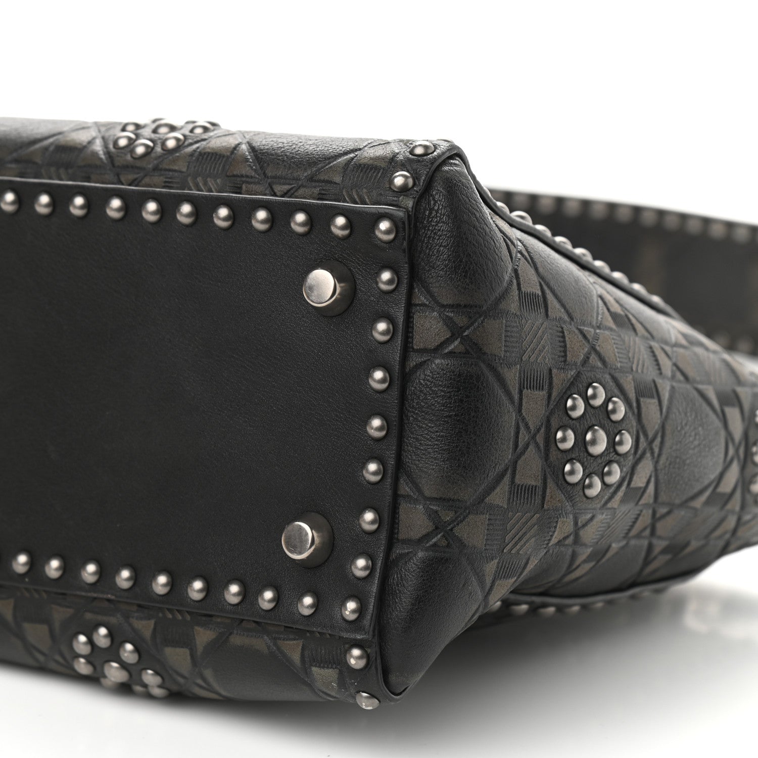Christian Dior Calfskin Studded Flower Medium Lady Dior Black 8 of 13