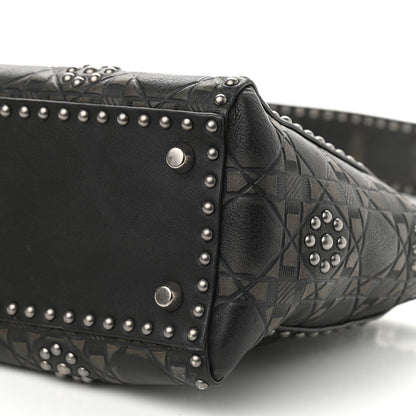 Christian Dior Calfskin Studded Flower Medium Lady Dior Black 8 of 13