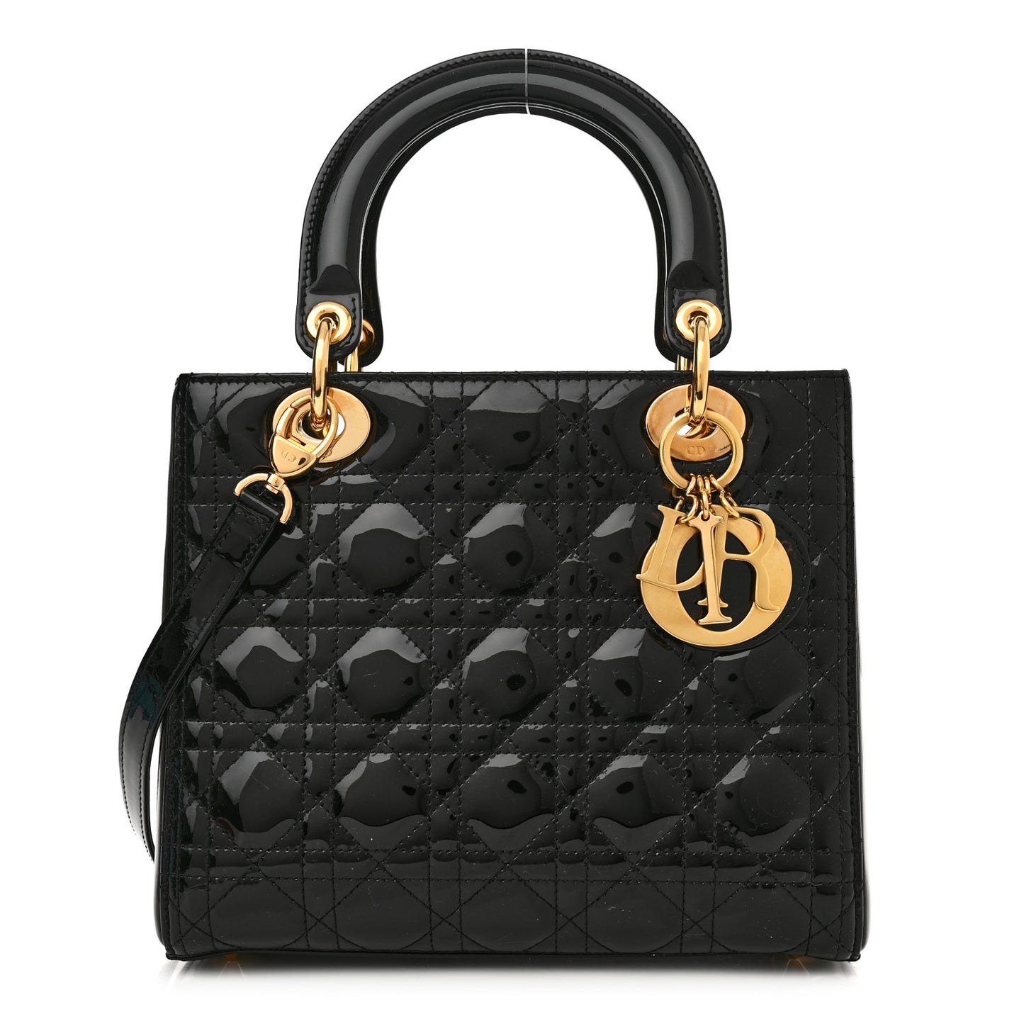 Patent Cannage Medium Lady Dior Black