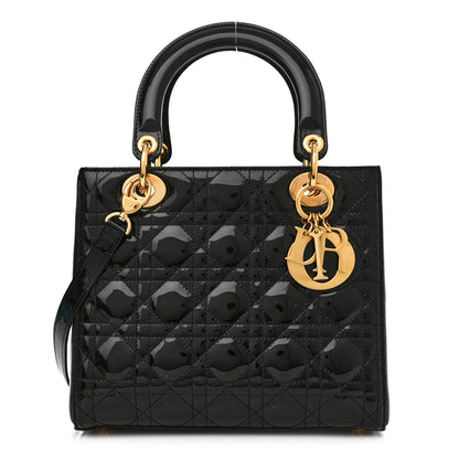Christian Dior Patent Cannage Medium Lady Dior Black 1 of 11