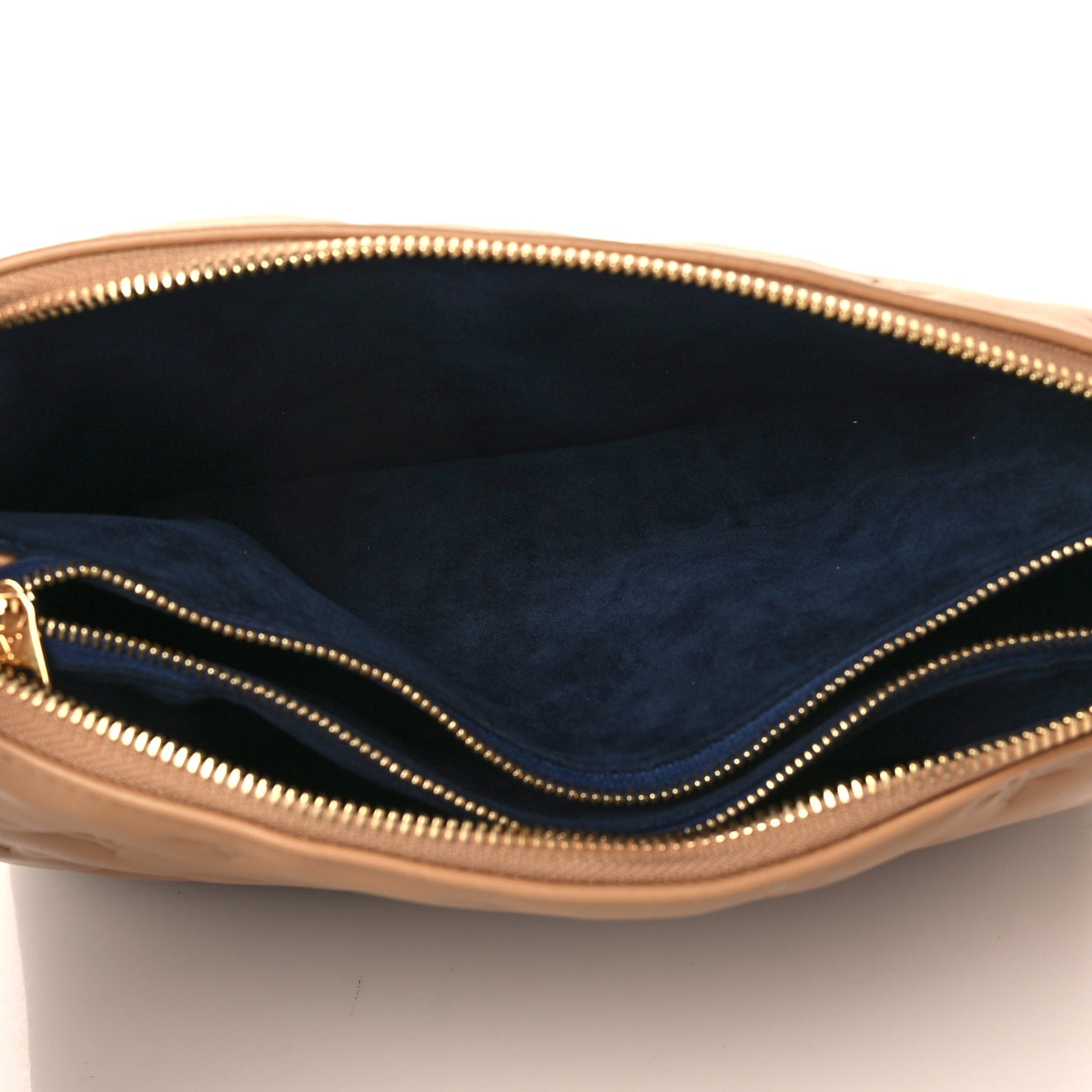 Lambskin Embossed Monogram Coussin PM Camel