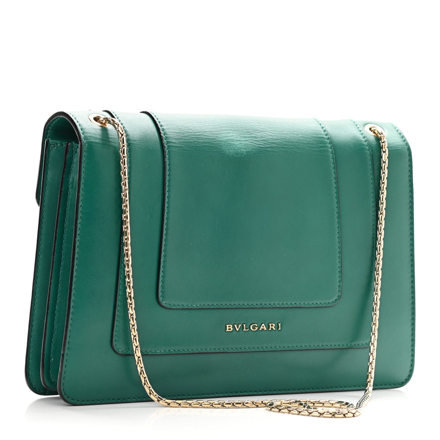Calfskin Serpenti Forever Shoulder Bag Emerald Green
