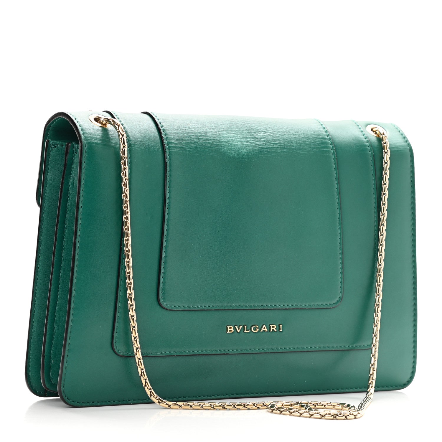 Bulgari Calfskin Serpenti Forever Shoulder Bag Emerald Green 3 of 12