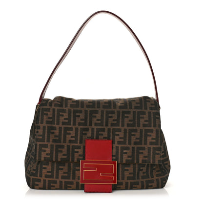 Fendi Zucca Enamel Big Forever Mama Baguette Tobacco Rosso 1 of 10