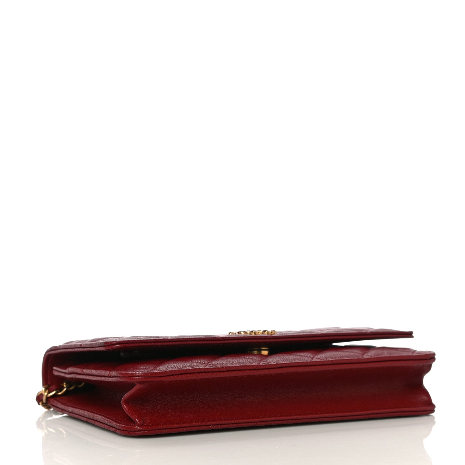 Chanel Lambskin Quilted Infinity Wallet On Chain WOC Burgundy 4 of 11