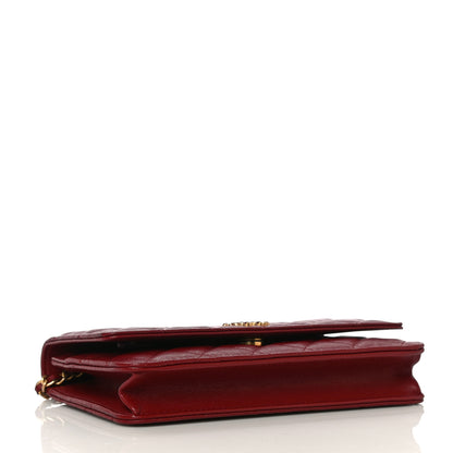 Chanel Lambskin Quilted Infinity Wallet On Chain WOC Burgundy 4 of 11