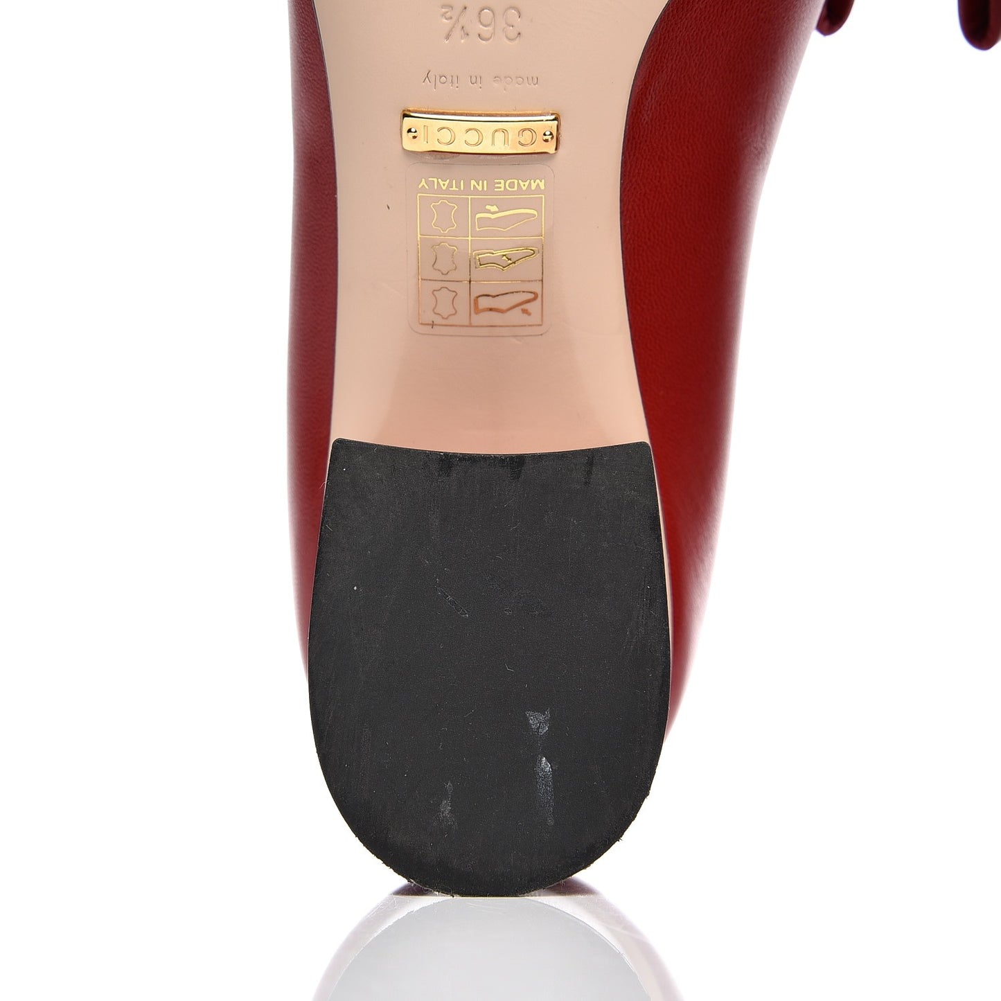 Malaga Kid GG Marmont Fringe 50mm Loafer Pumps 36.5 Hibiscus Red