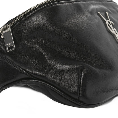 Saint Laurent Lambskin Monogram Belt Bag Black 9 of 10