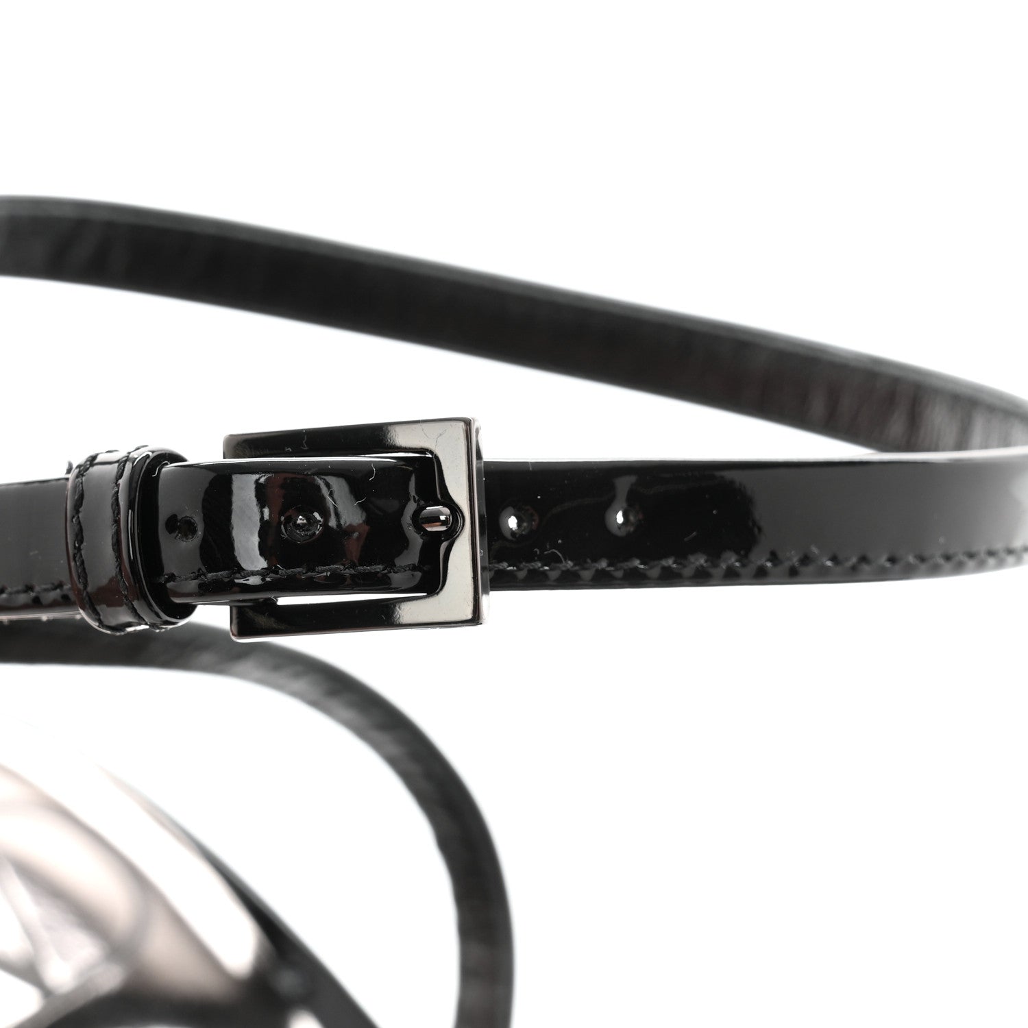 Valentino Garavani Patent Tonal One Stud Ankle Strap 90mm Block Heel Pumps 39 Black 9 of 11