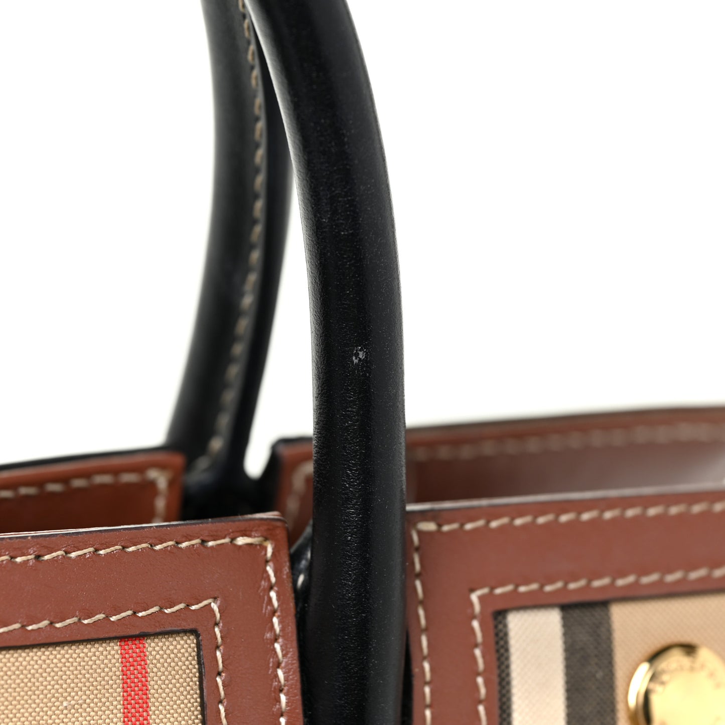 Calfskin Vintage Check Small Two Handle Title Bag Black