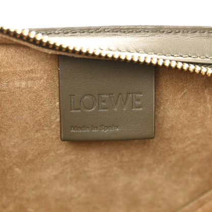 Loewe Shiny Calfskin Mini Cropped Puzzle Fold Tote Dark Khaki Green 6 of 13