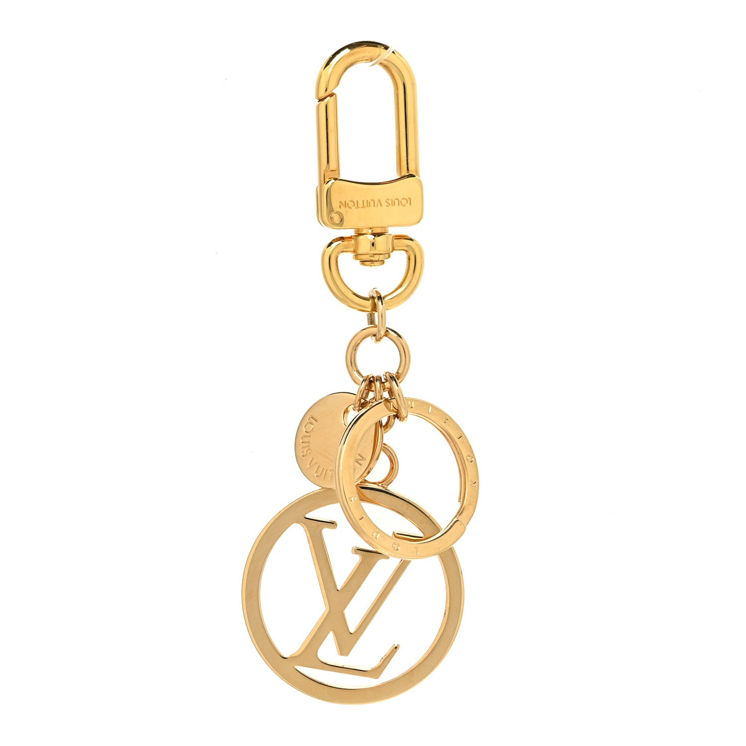 Louis Vuitton LV Circle Bag Charm Key Holder Gold 1 of 5