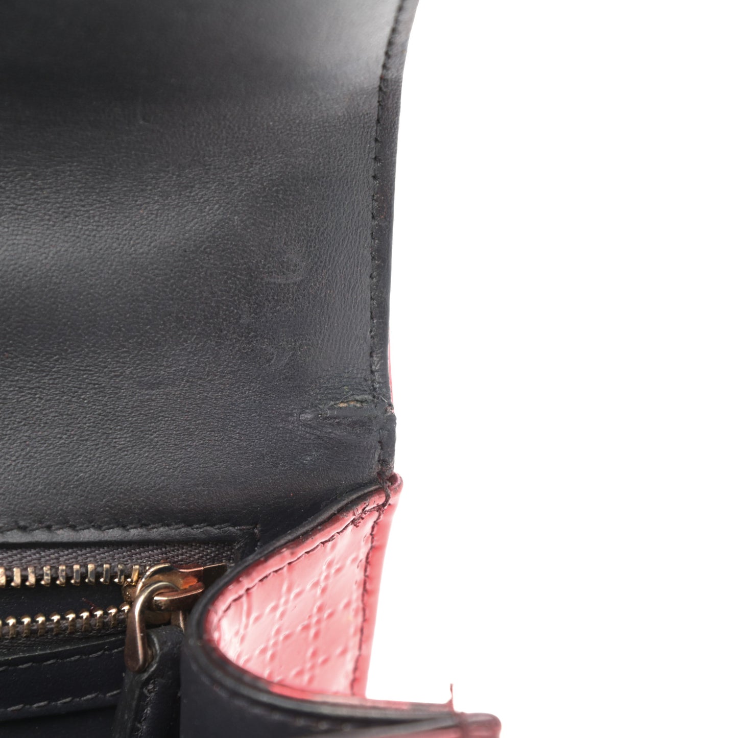 Metallic Patent Micro-Cannage Small Diorama Flap Bag Red
