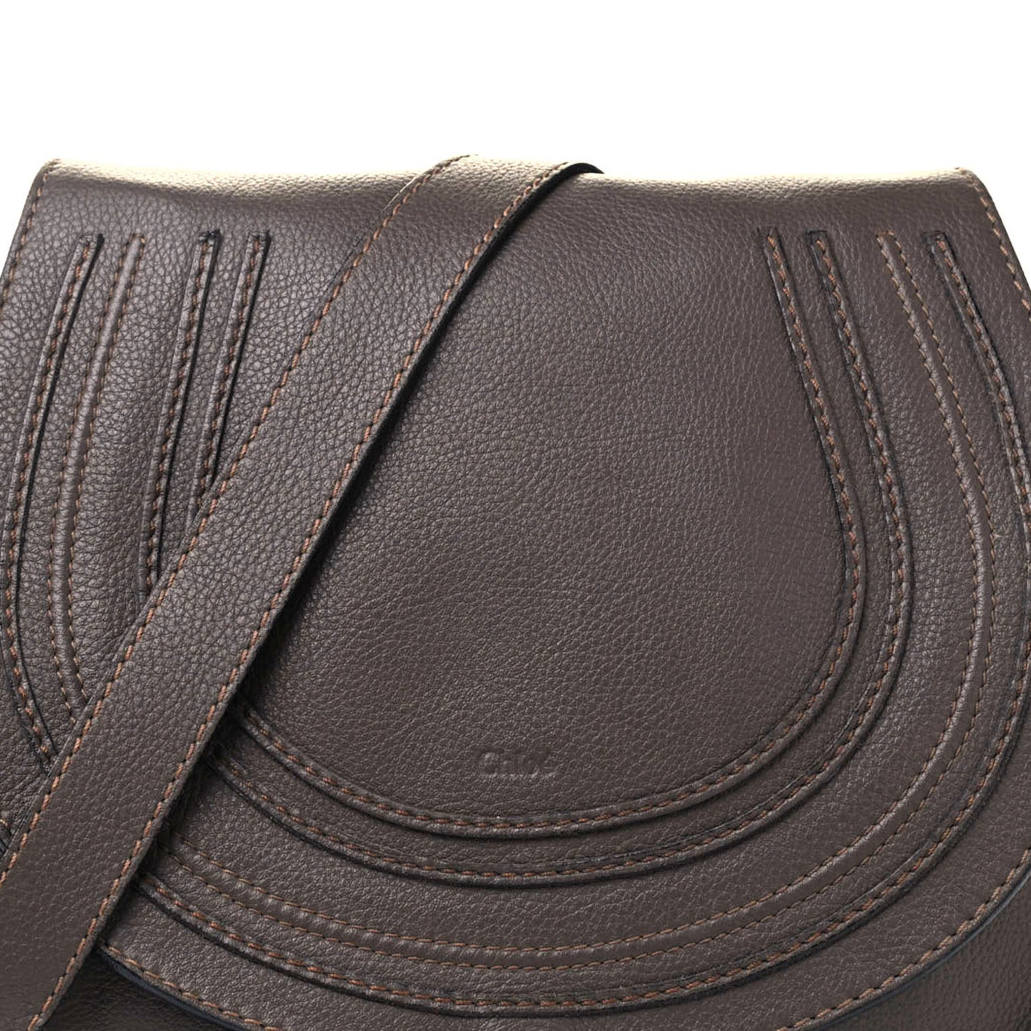 Calfskin Medium Marcie Round Crossbody Bag Truffle