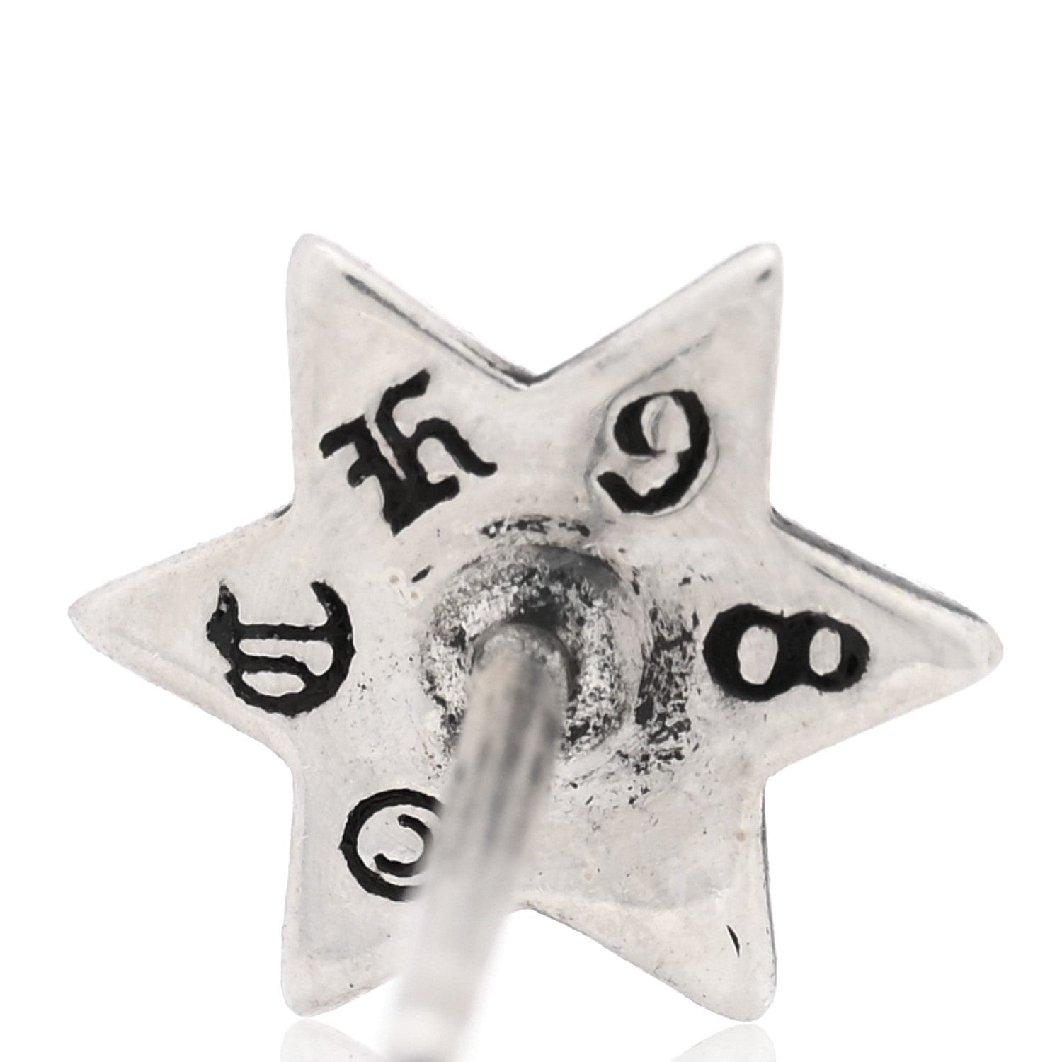 Chrome Hearts Sterling Silver Six Pointed Star Stud Earrings 4 of 5