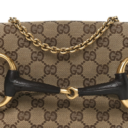 Gucci Monogram Horsebit Clutch Dark Brown 8 of 10