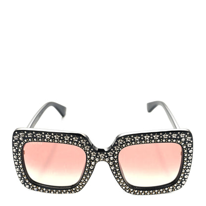 Gucci Acetate Crystal Oversize Sunglasses GG0148S Black 2 of 8
