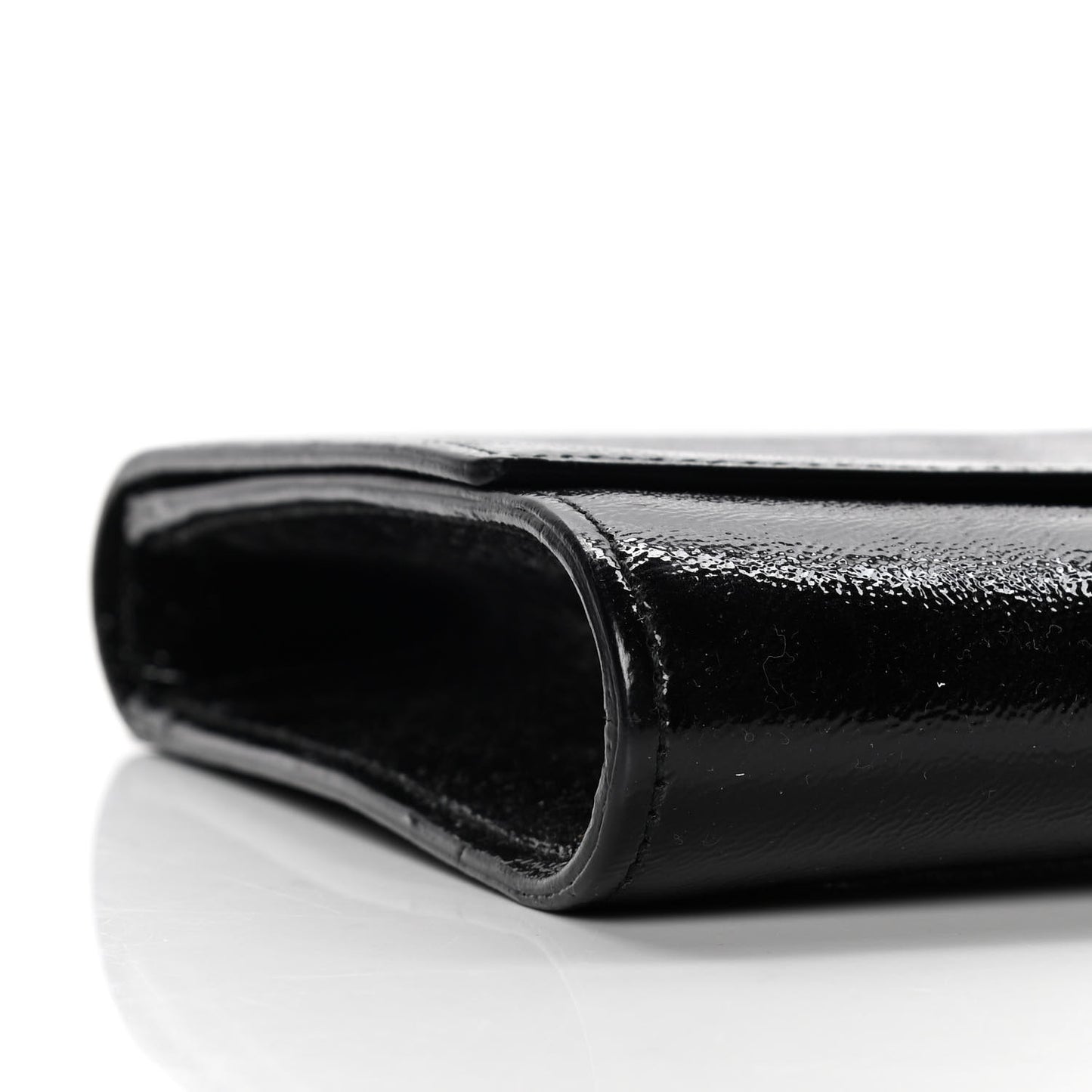 Textured Patent Monogram Large Belle De Jour Clutch Black