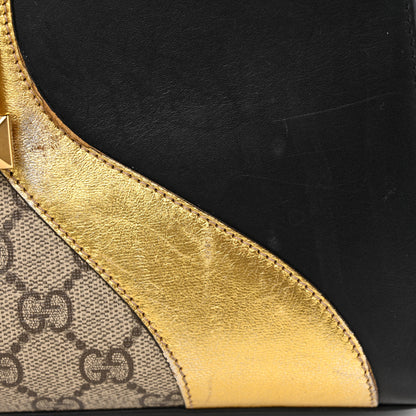 Gucci Nappa GG Supreme Monogram Medium Osiride Top Handle Bag Black Oro Vecchio Beige Ebony 9 of 13