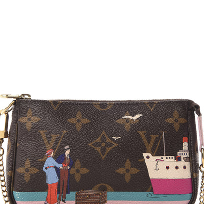 Louis Vuitton Monogram 2016 Christmas Animation Mini Pochette Accessories Rose Ballerine 10 of 10