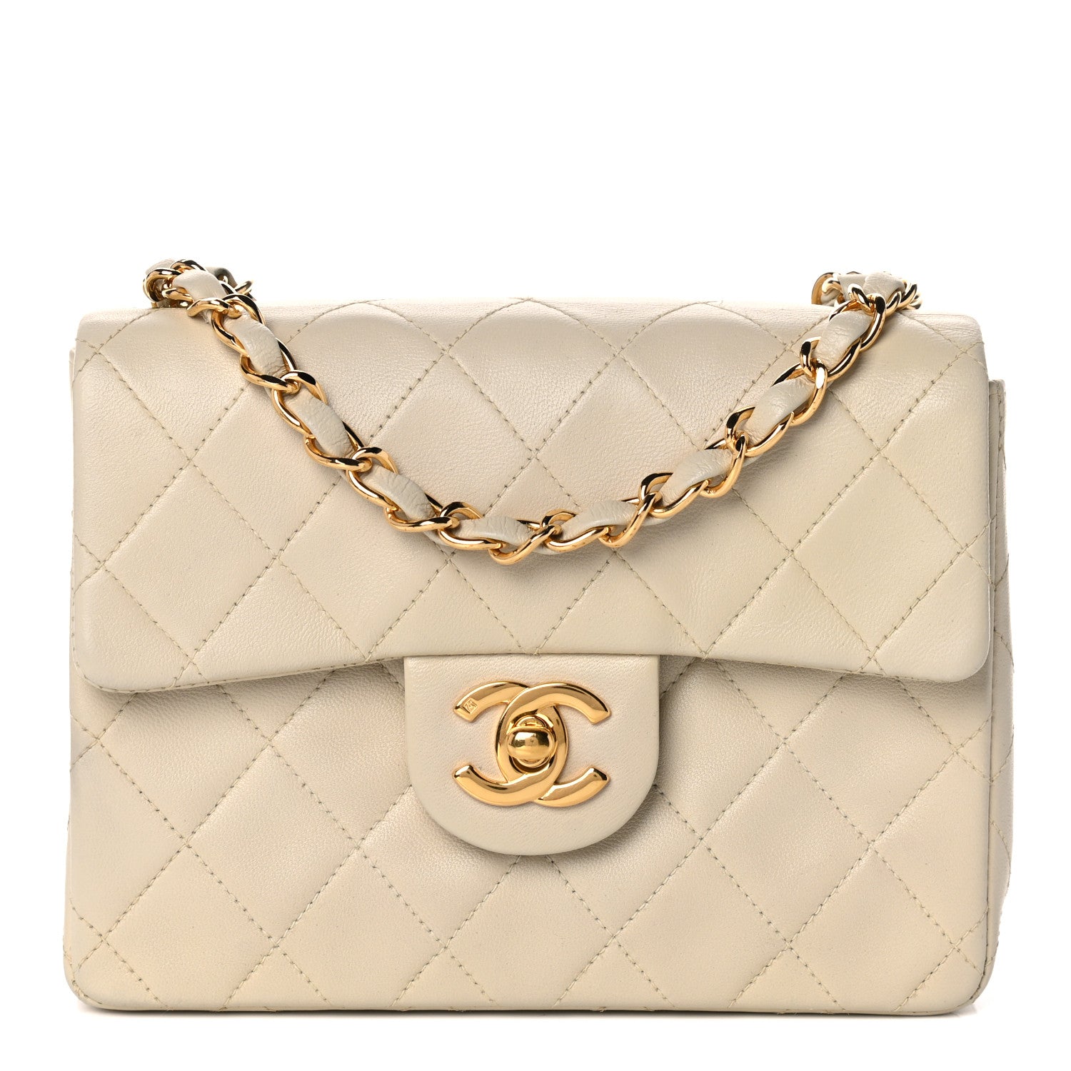 Chanel Lambskin Quilted Mini Square Flap Beige 1 of 10