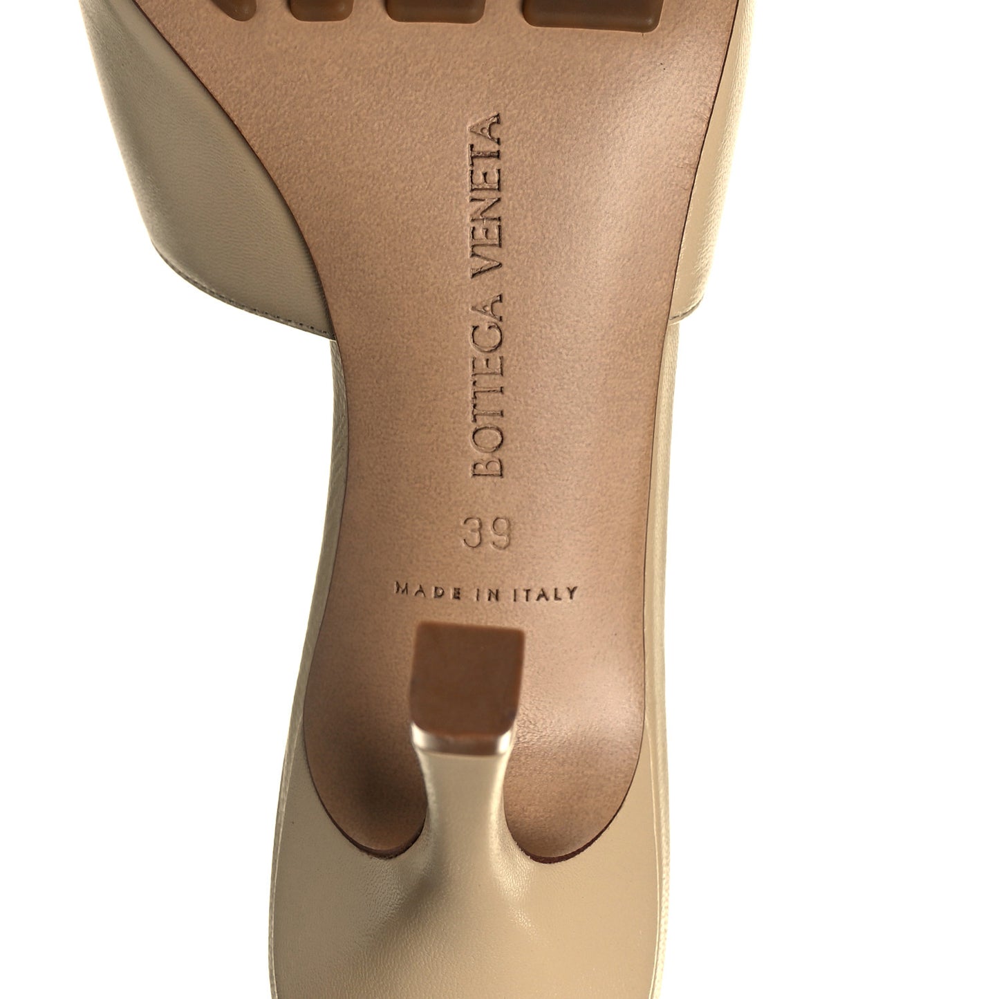 Lambskin Stretch Mule Sandals 39 Porridge