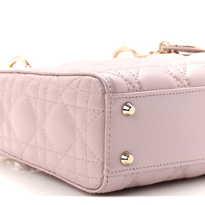 Christian Dior Metallic Lambskin Cannage Mini Lady Dior Lotus 9 of 11