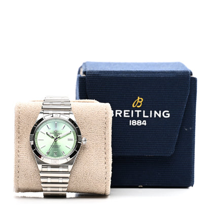 Breitling Stainless Steel 36mm Chronomat Automatic Watch Mint Green A10380 5 of 5