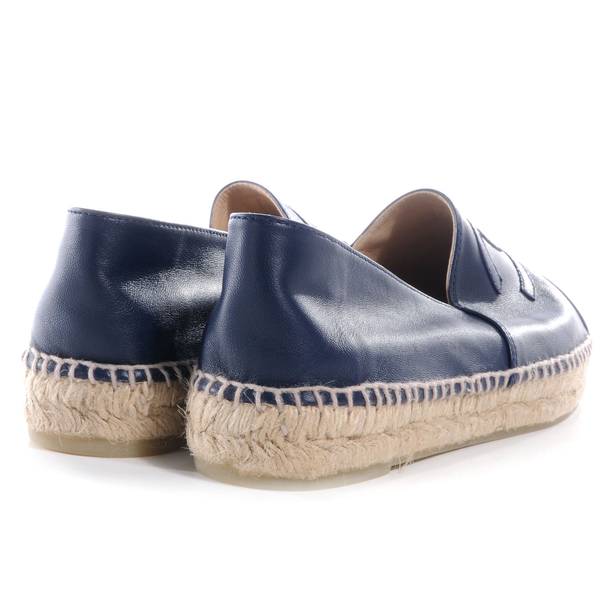 Chanel Lambskin Espadrilles Navy Black 40 3 of 6