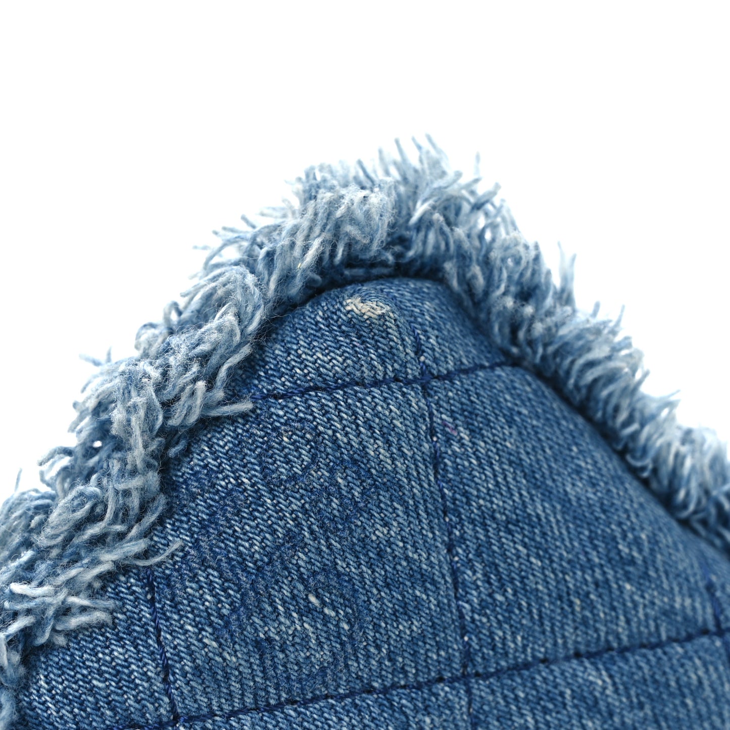 Denim Quilted Denim Mood Clutch With Chain Blue Multicolor