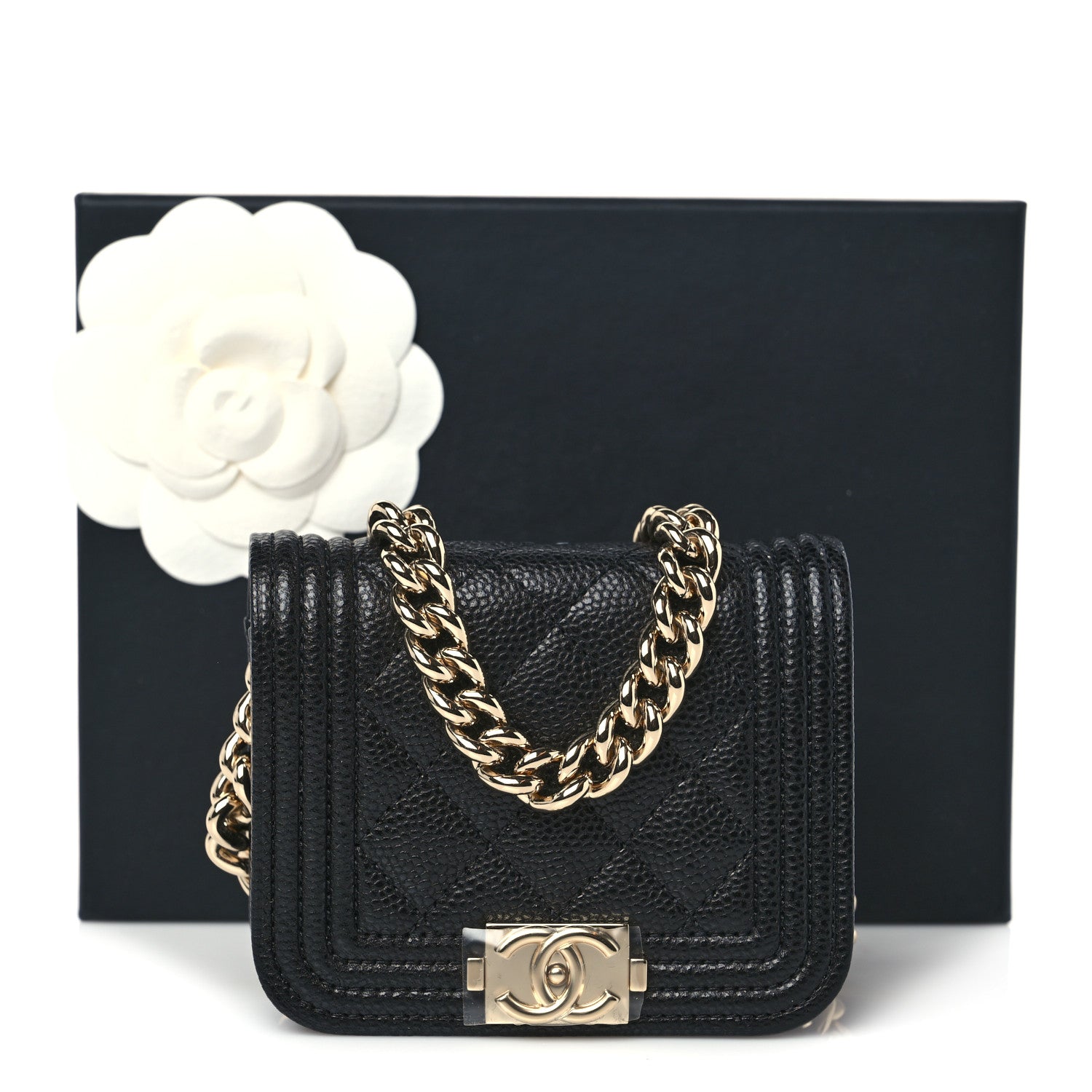 Chanel Caviar Quilted Boy Flap Waist Belt Bag Black 10 of 10