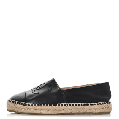 Chanel Lambskin CC Espadrilles 38 Black 1 of 11