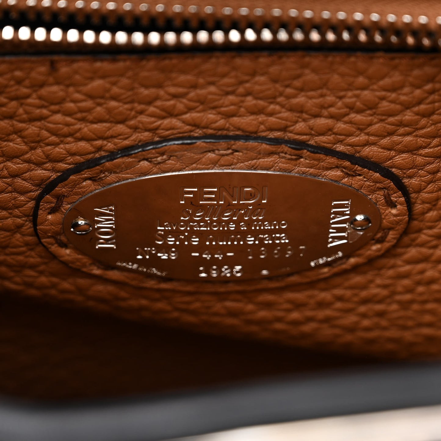 Cuoio Romano Selleria Bi-Color Medium Peekaboo Iconic Satchel Black Mou