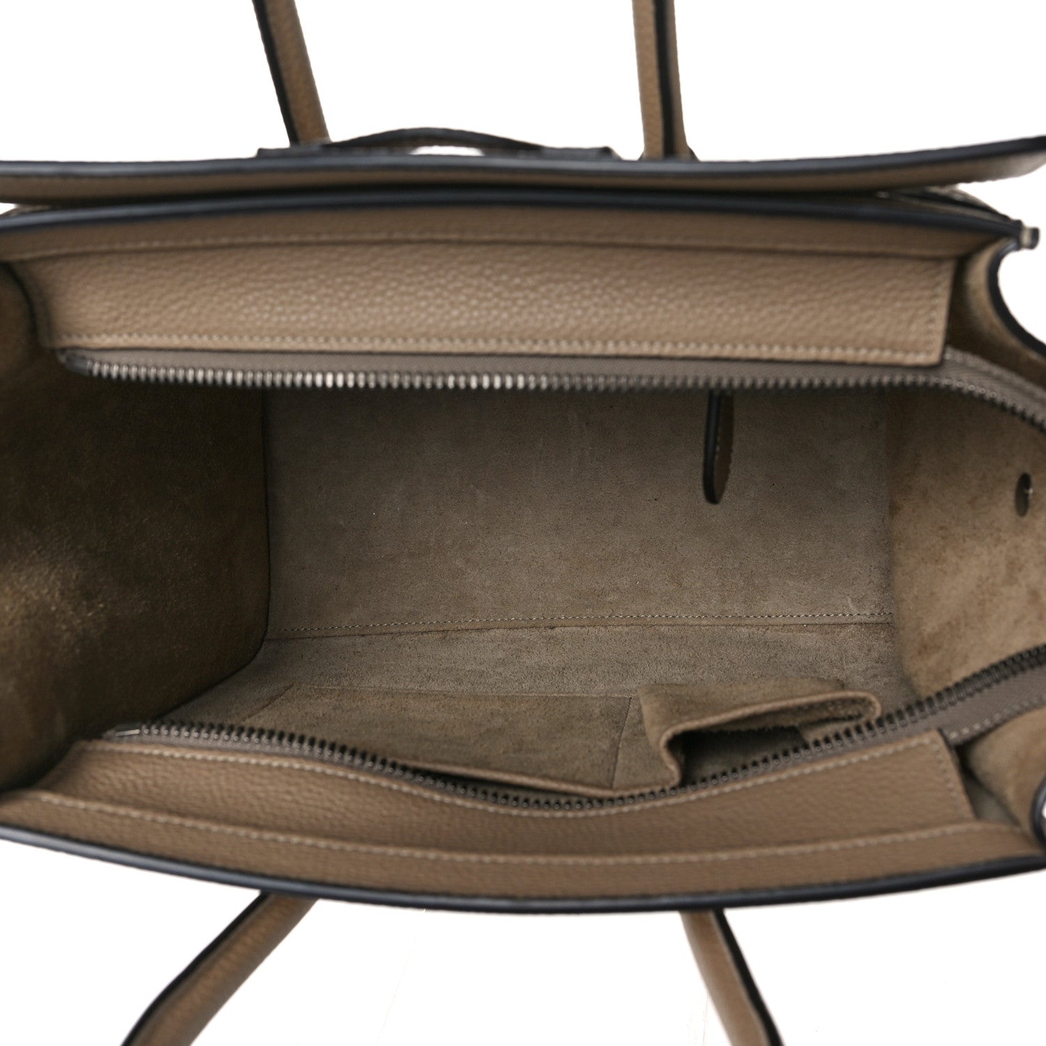 Celine Drummed Calfskin Micro Luggage Dune 5 of 8