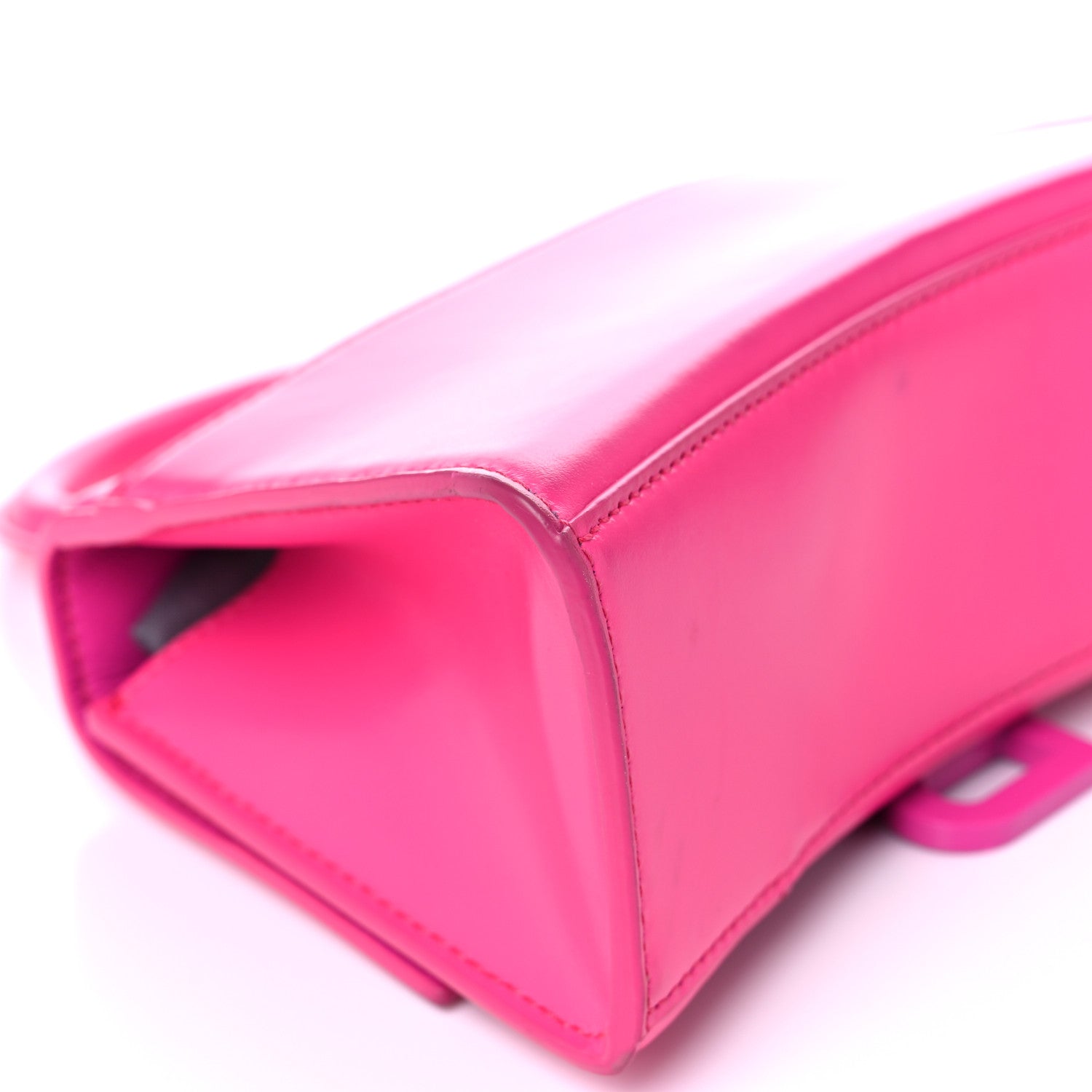 Balenciaga Shiny Box Calfskin Tonal B Hourglass Top Handle Bag XS Fuchsia 9 of 18