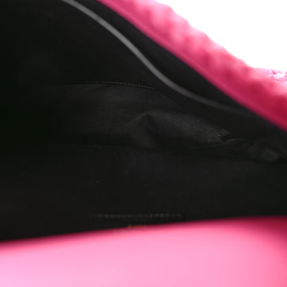 Saint Laurent SAINT LAURENT Raffia Calfskin Monogram Medium Niki Chain Satchel Bright Pink 5 of 10