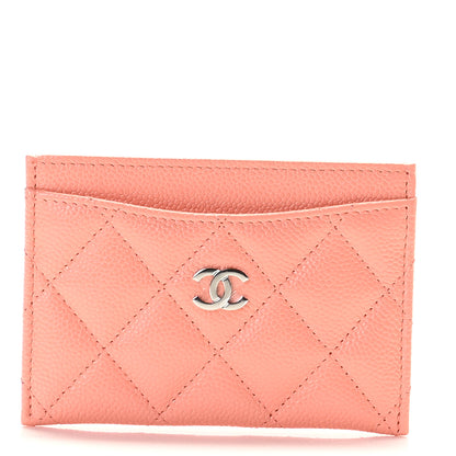 Chanel Caviar Quilted Card Holder Coral 1 of 6