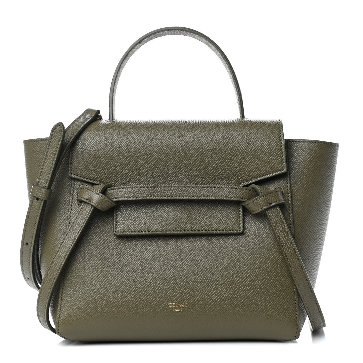 Grained Calfskin Nano Belt Bag Army Green
