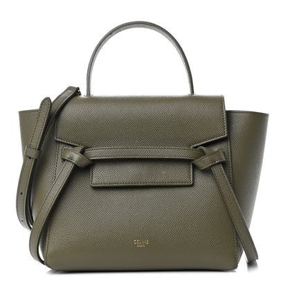 Celine Grained Calfskin Nano Belt Bag Army Green 1 of 9