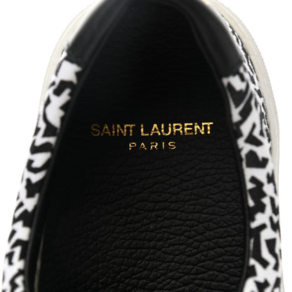 Saint Laurent Canvas Mens Venice Low Top Sneakers 41 Black White 7 of 9