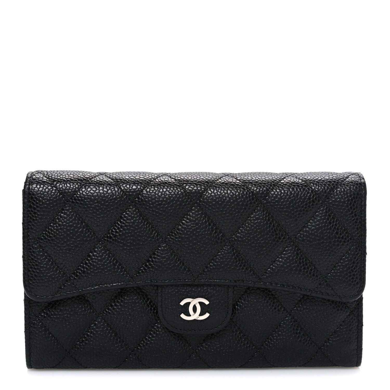 Chanel Caviar Quilted Long Flap Wallet Black 1 of 8