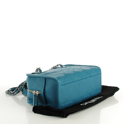 Chanel Caviar Quilted Deauville Bowling Bag Blue 4 of 7