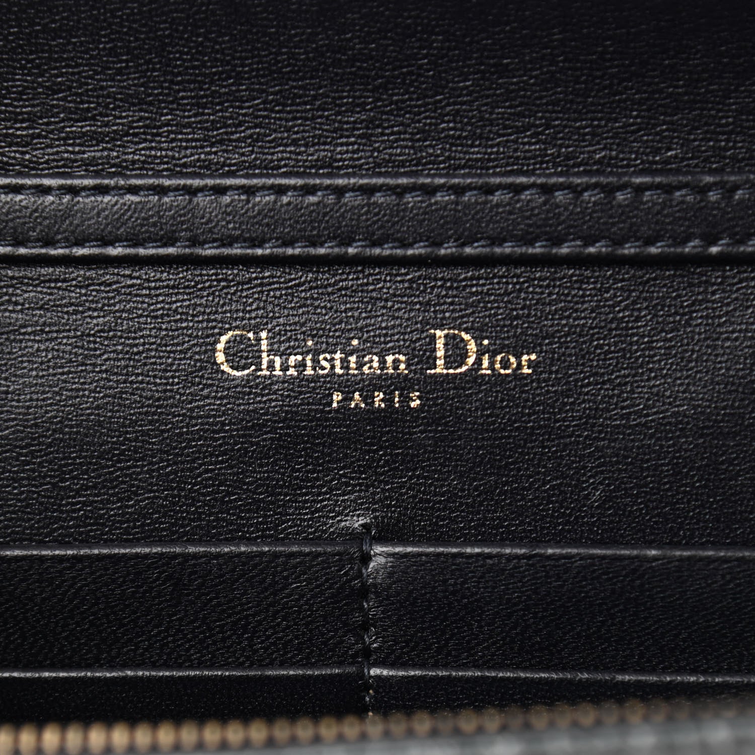 Christian Dior Ceramic Effect Deerskin Bag Wallet on Chain Dark Grey 6 of 9