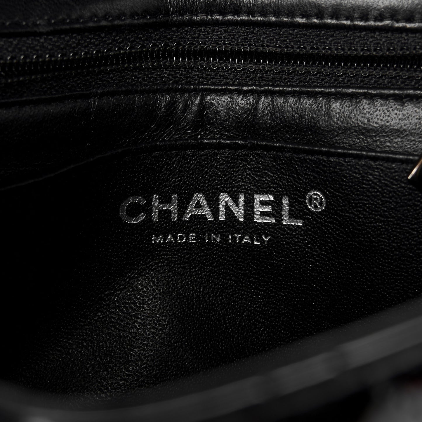 Patent Calfskin Quilted Mini Square Flap Black
