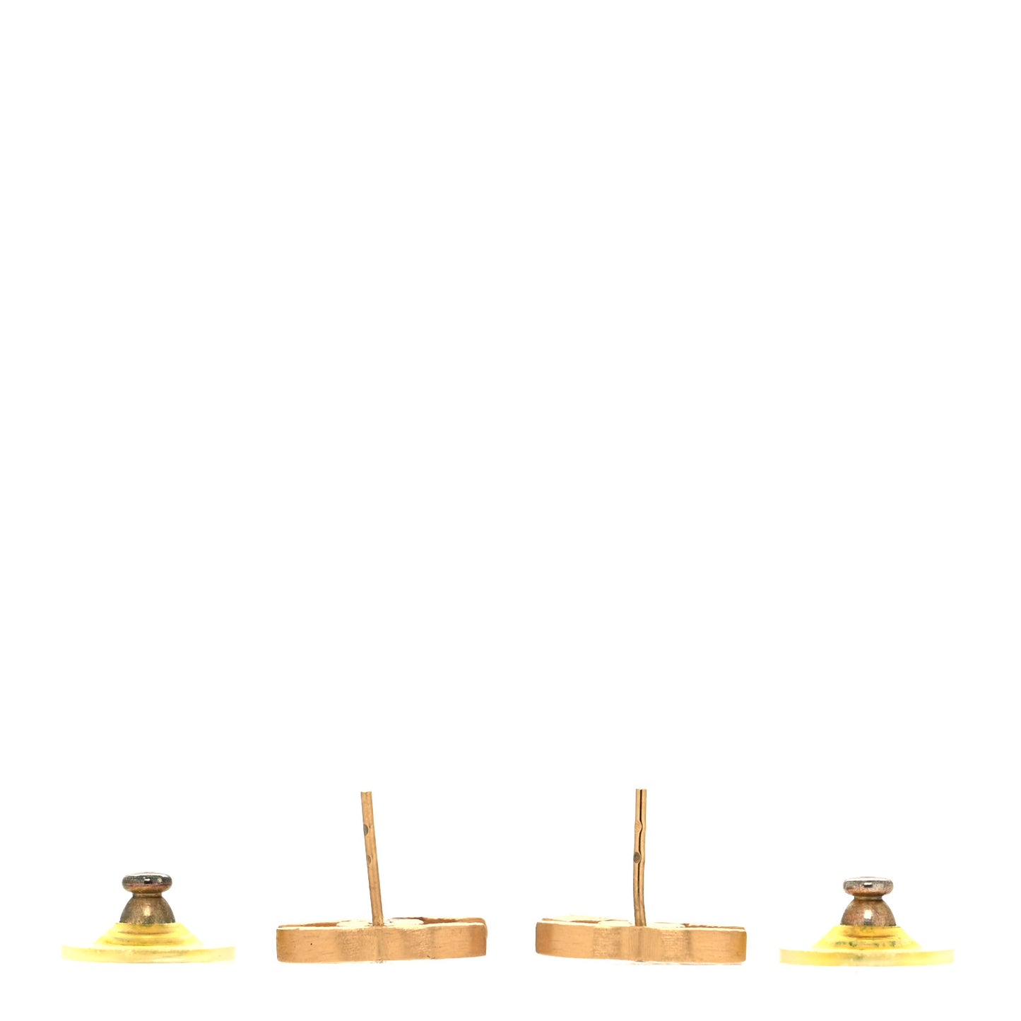 Metal Crystal CC Earrings Gold