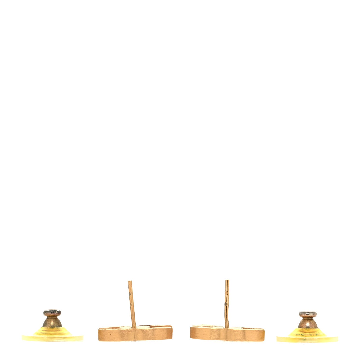 Chanel Metal Crystal CC Earrings Gold 3 of 4