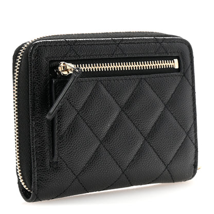 Chanel Caviar Quilted Small Zip Around Wallet Black 3 of 9