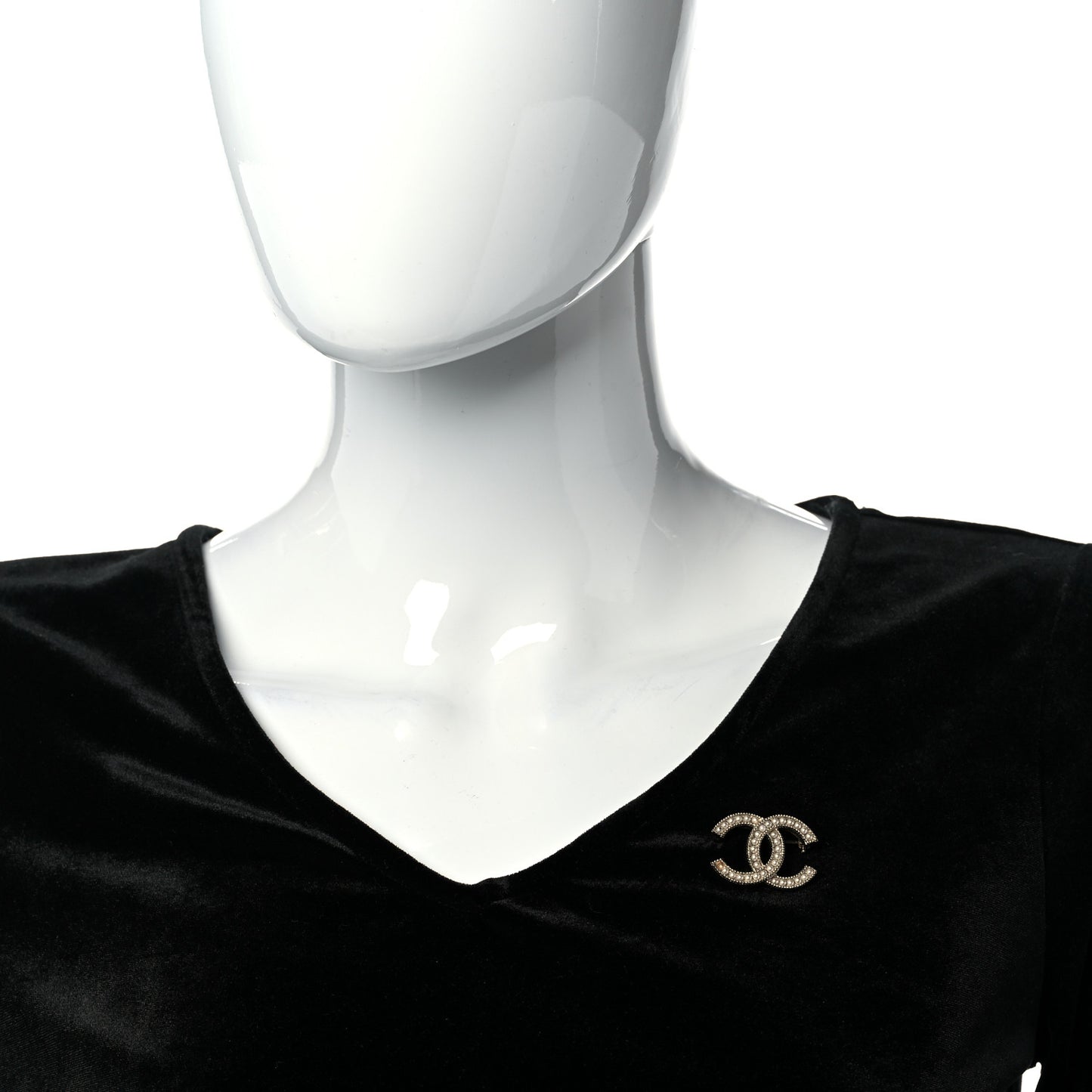 Pearl CC Mini Brooch Gold