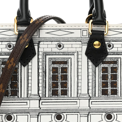 Louis Vuitton X FORNASETTI Calfskin Architettura Petit Sac Plat Black White 7 of 9